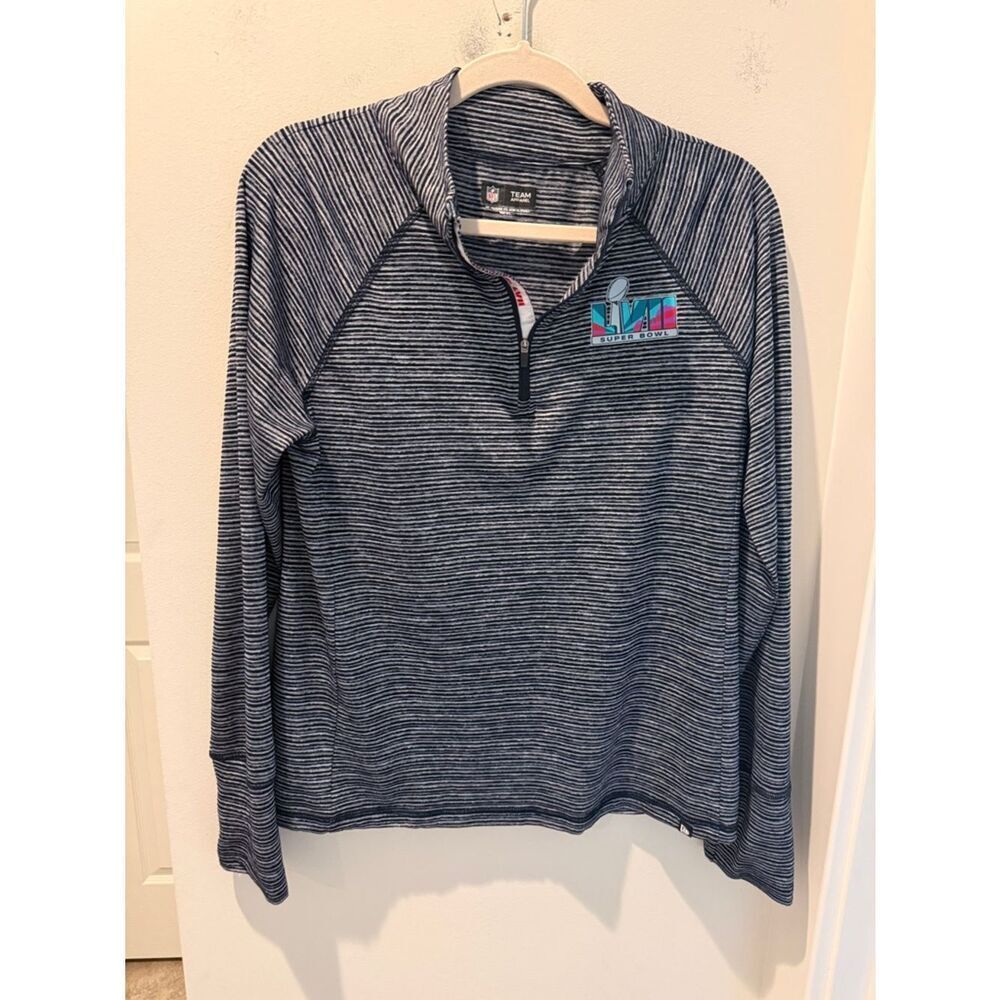 NFL Team Apparel Black White Superbowl Arizona ladies quarter zip Long sleeve M